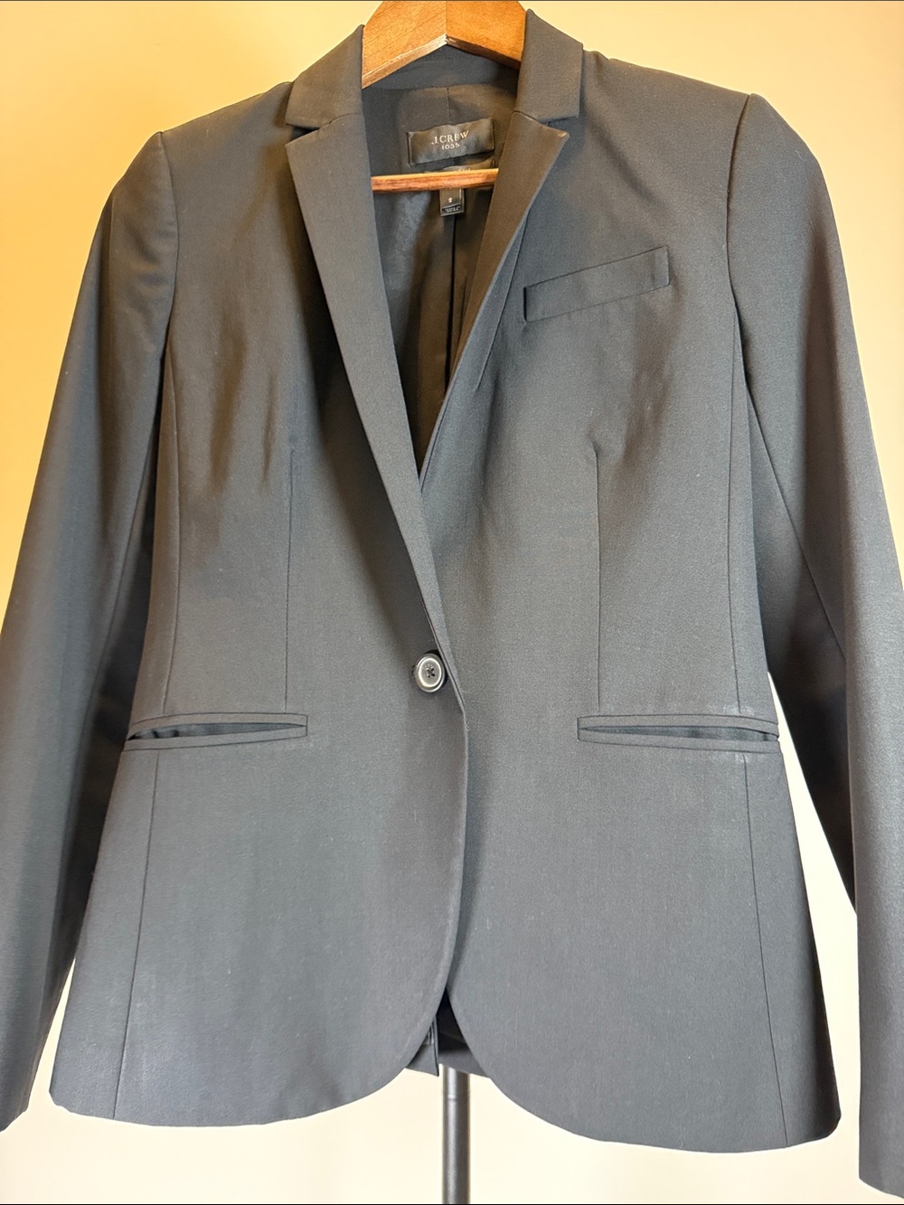 J.Crew Black 1035 One-Button Bi-Stretch Wool Blazer Suit Jacket | Size 2 - Picture 5 of 11